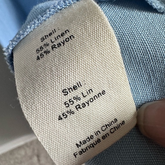 L'AGENCE Sundress Linen Blend Freestyle L Serene Blue Sleeveless V-Neck 5479 - Picture 7 of 14